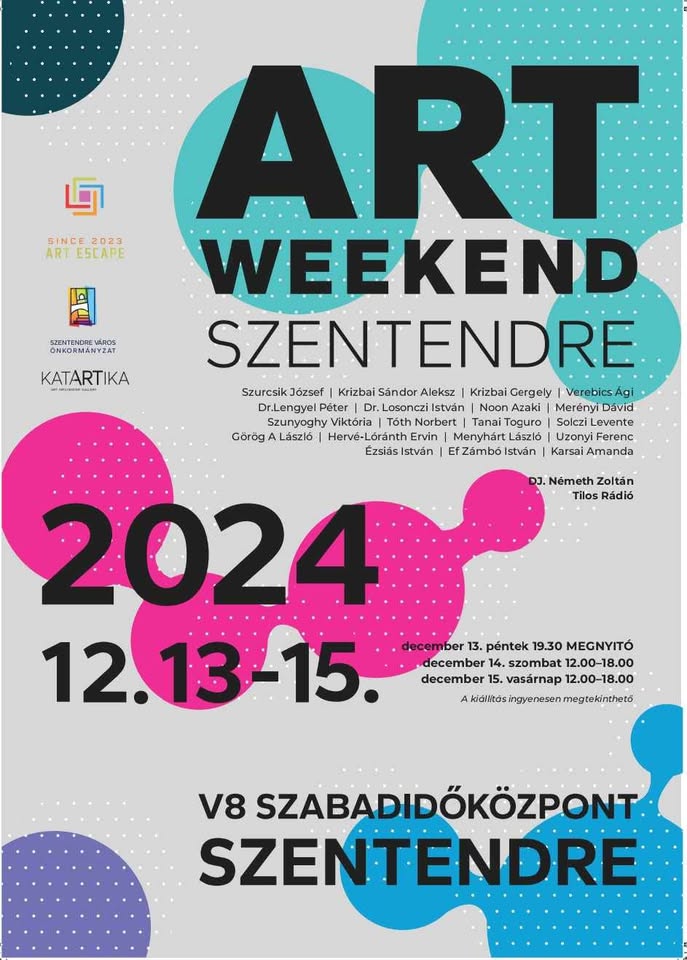 Art Weekend Szentendre: képzőművészeti kiállítás lesz a V8 mélygarázsában